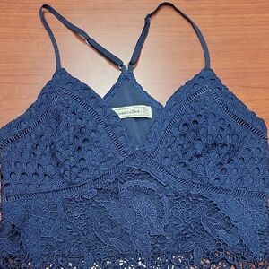 Abercrombie & Fitch Navy Crochet Lace Bralette
